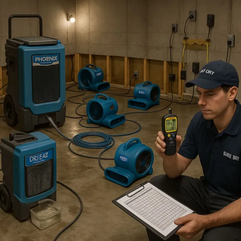 Structural Drying and Dehumidification process in Drain, OR